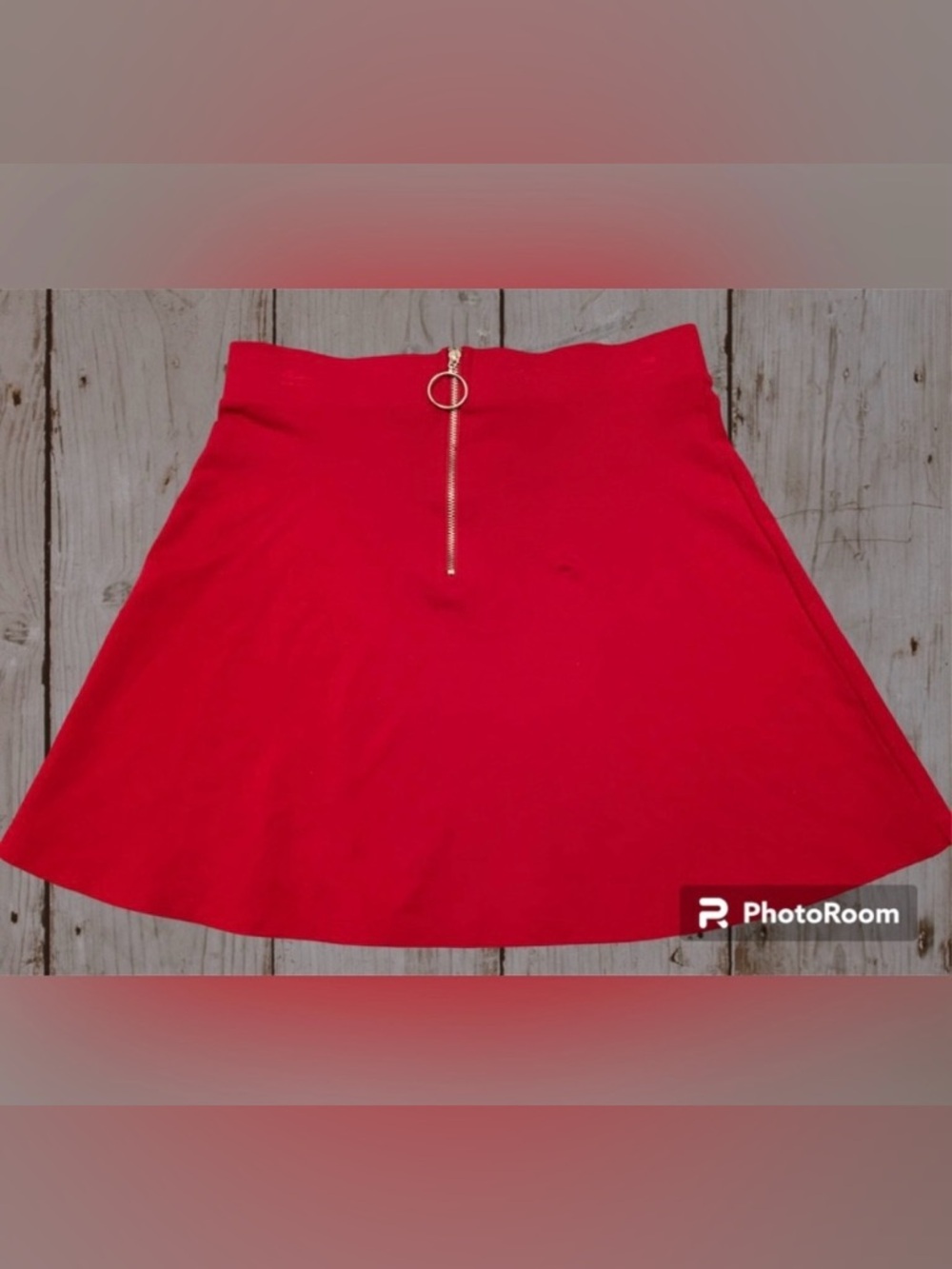 Forever 21 Red Skirt Zipper With Ring Women’s Size Large Christmas Skater Swing